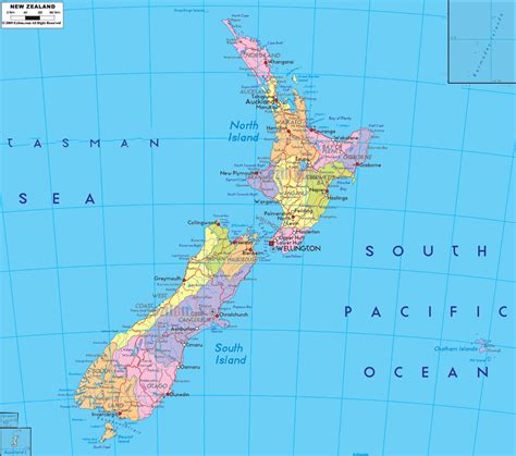 Political Map of New Zealand .